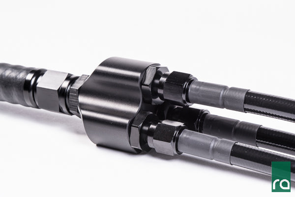 Radium Distribution Block 3 x 8AN ORB to 1 x 10AN ORB w/Fittings - Radium Engineering | Coore Australia