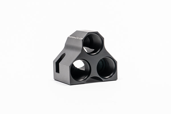 Radium Distribution Block 3 x 10AN ORB to 1 x 12AN ORB w/Fittings - Radium Engineering | Coore Australia