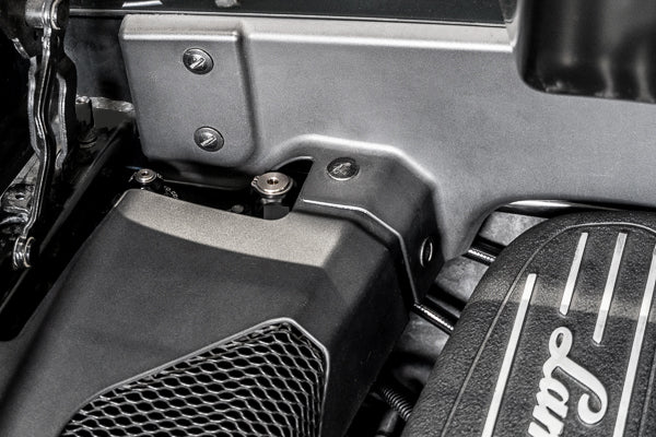 Radium 20-0859-FL dual catch can kit installed in Lamborghini Gallardo LP, alternate view