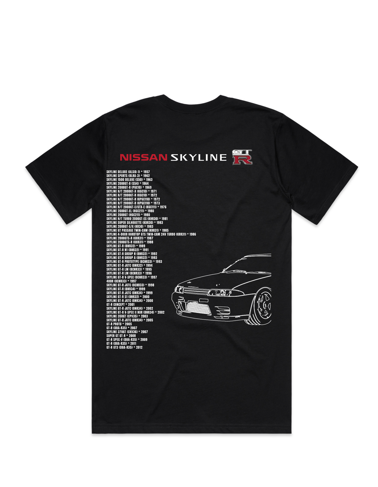 Black Mens Nissan Skyline R32 T-Shirt