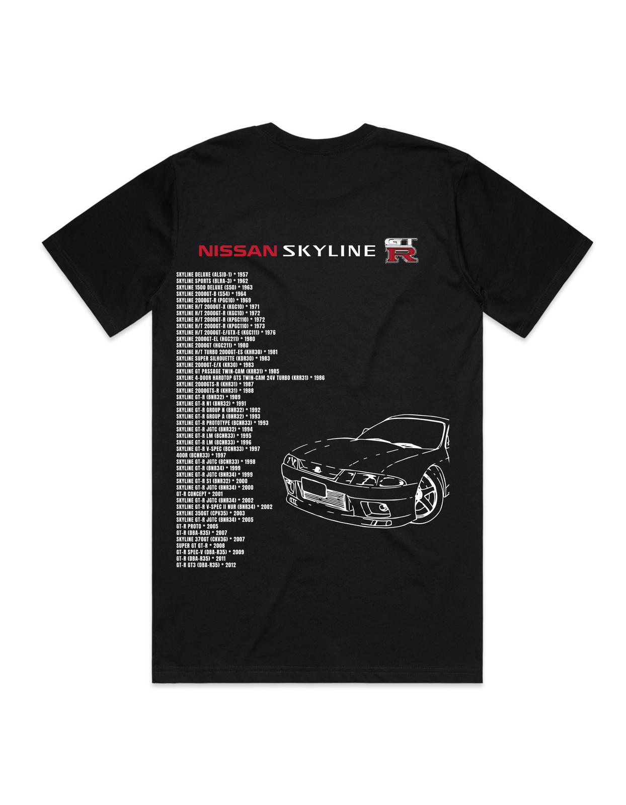 Black Mens Nissan Skyline R33 T-Shirt