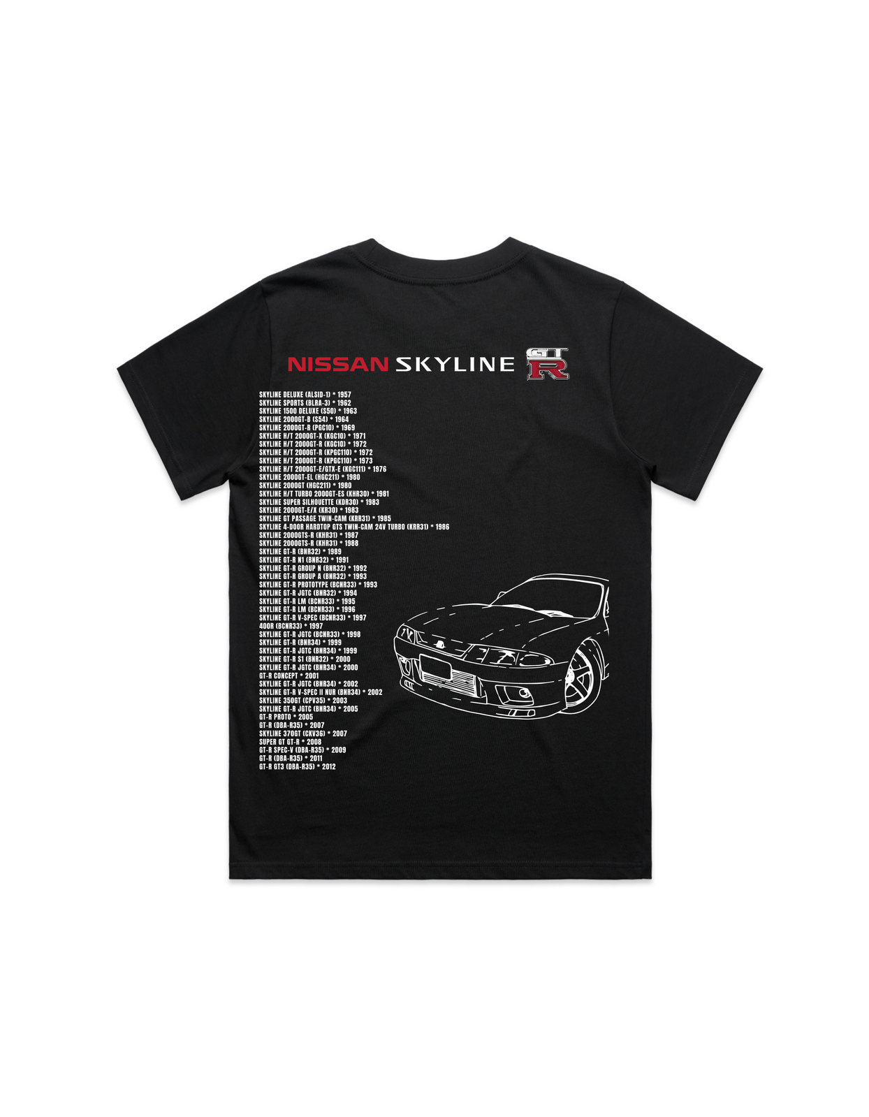 Black Womens Nissan Skyline R33 T-Shirt