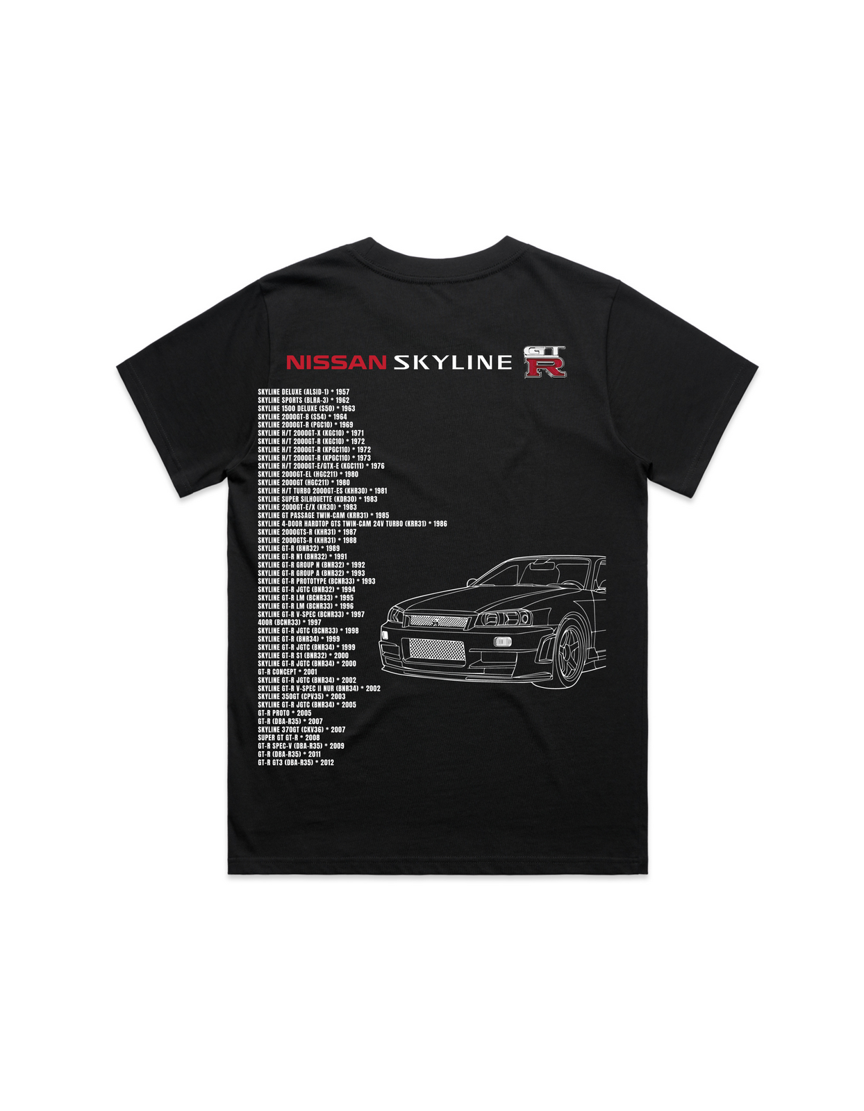 Black Womens Nissan Skyline R34 T-Shirt