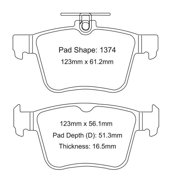 Paragon Rear PBP1374 Brake Pads suit MQB/