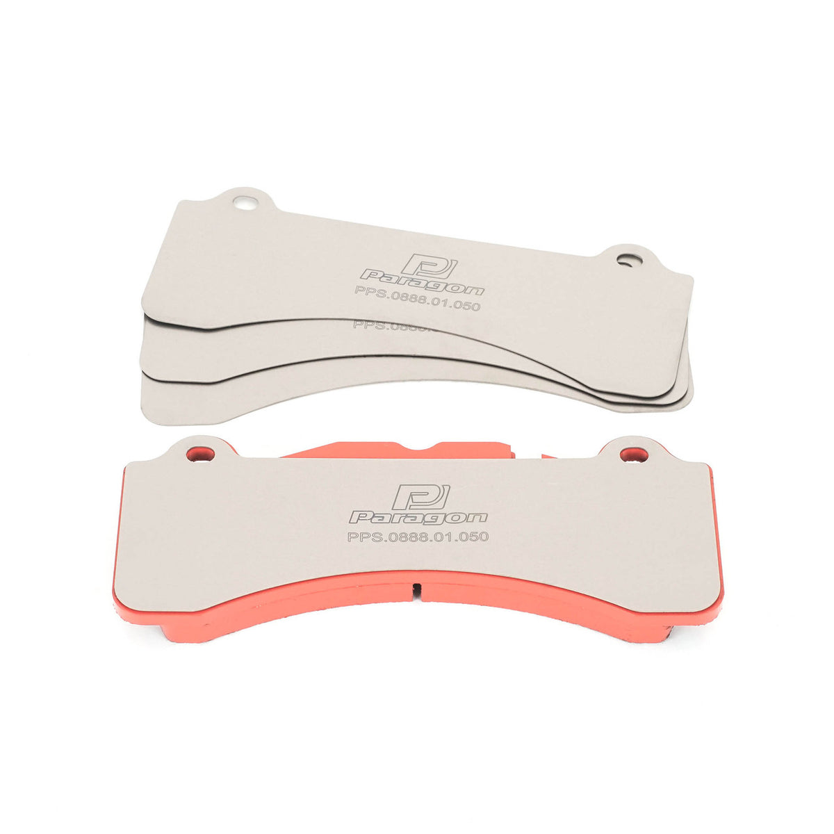 Paragon PPS888 titanium brake pad shims for Brembo GT Kit 6-piston (GT6) calipers