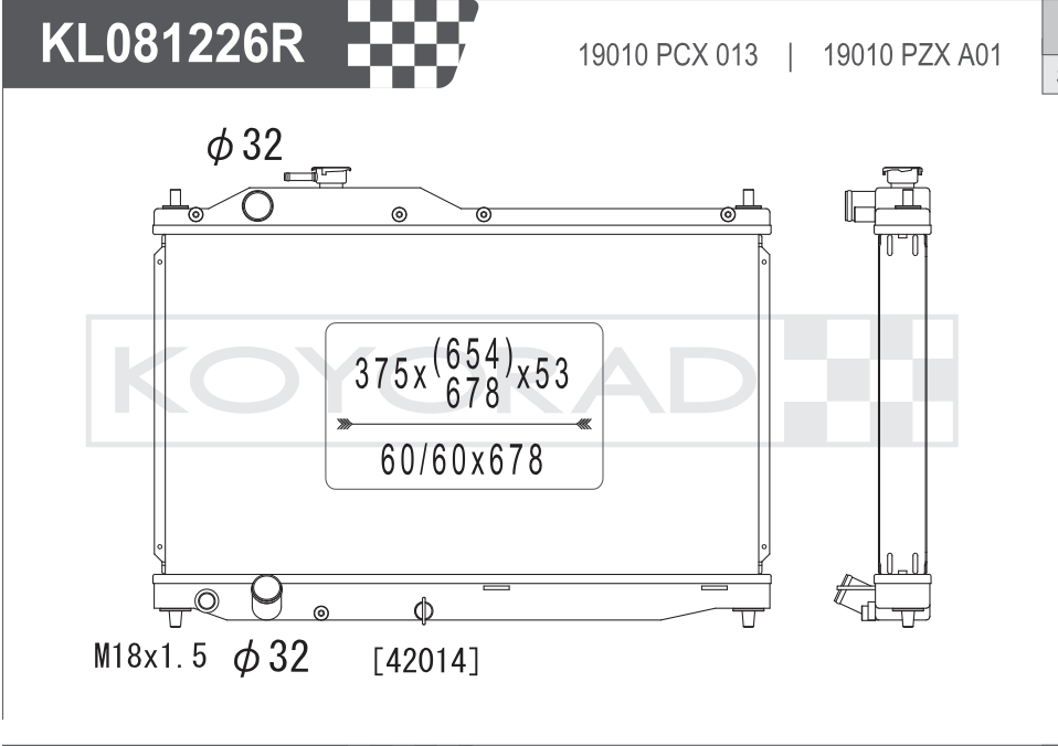 Koyo Performance Radiator Honda S2000 2000-2009
