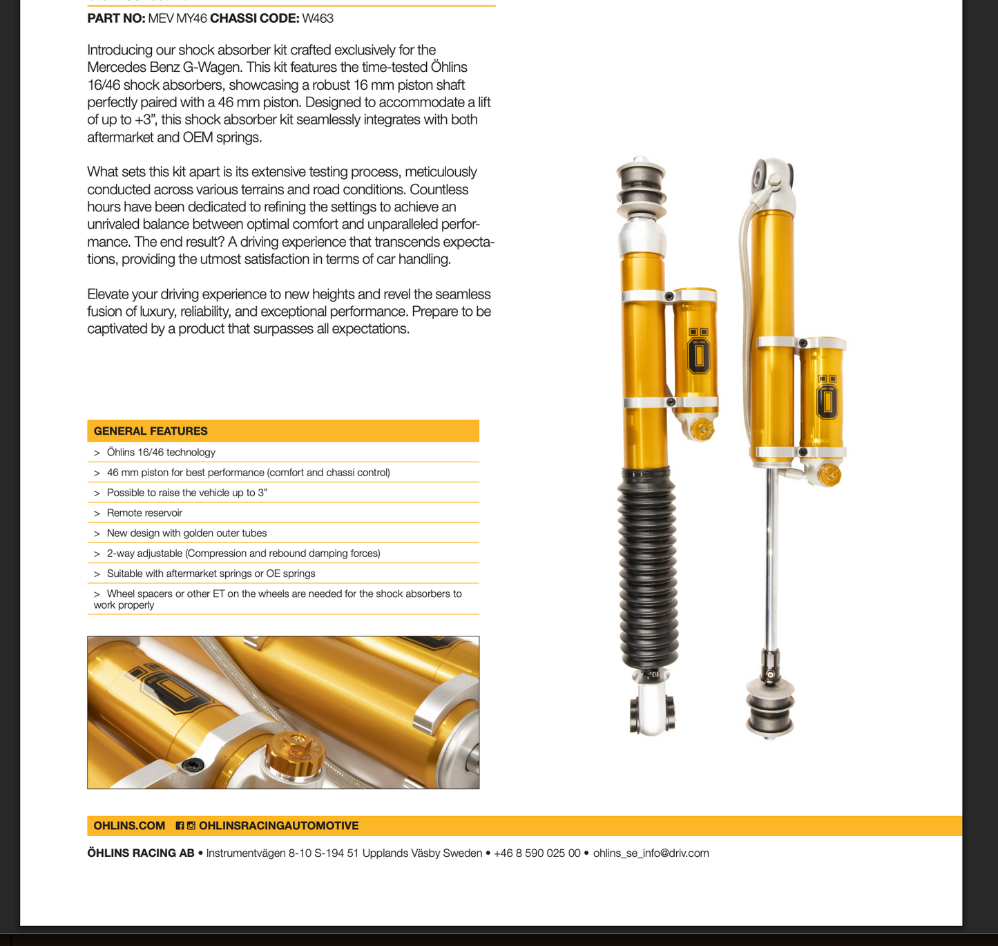 Öhlins Adventure Shock Absorber TTX Set – Mercedes G-Class W463