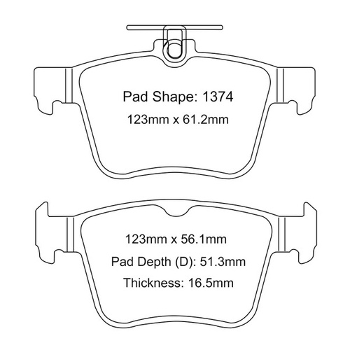 Paragon Rear PBP1374 Brake Pads suit MQB/