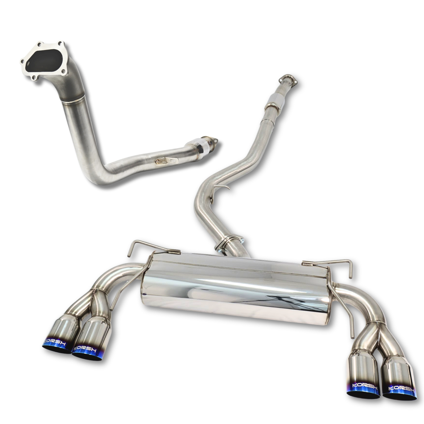 Korsh Subaru WRX STI 2008-2014 Hatch Turbo Back Exhaust - Stainless Steel with Titanium Tips