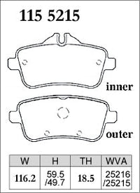 DIXCEL Rear Brake Pads – Mercedes-AMG A45 (W176) / CLA45 (C117) / GLA45 (X156)