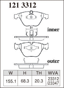 DIXCEL Front Brake Pads – BMW 1M Coupe (E82) / M3 (E90/E92/E93) / 520d (E60)