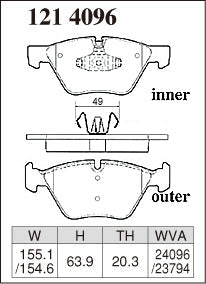 DIXCEL Front Brake Pads - BMW 1 Series (E81/E82/E87/E88) / 3 Series (E90/E91/E92/E93) / 5 Series (E60/E61) / Z4 (E89) – view 2