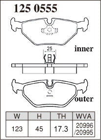 DIXCEL Rear Brake Pads – BMW M3 (E30 / E36) / BMW M5 (E34) / BMW Z3 M