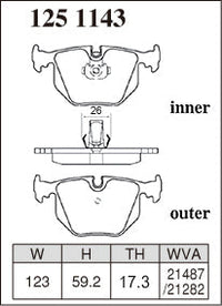 DIXCEL Rear Brake Pads – BMW M3 (E46) / M5 (E39)