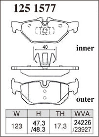 DIXCEL Rear Brake Pads - BMW 1 Series (E82/E87/E88) / 1M (E82) / 3 Series (E90/E91/E92/E93) / X1 (E84) – view 2