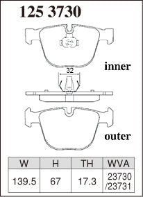 DIXCEL Rear Brake Pads – BMW M3 (E90/E92/E93) / M5 (E60) / M6 (E63/E64)