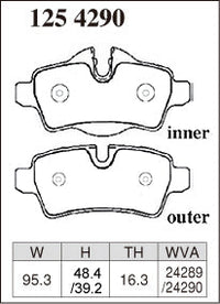 DIXCEL Rear Brake Pads - Mini Hatch (R56) / Clubman (R55) / Convertible (R57) / Coupe (R58) / Roadster (R59 – view 2