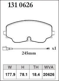 DIXCEL Front Brake Pads – VW Golf R (Mk8) / Tiguan R (AD) / Audi S3 (8Y)