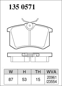 DIXCEL Rear Brake Pads – Renault Megane Mk3 / Mk4 RS (X95 / XFB) – Mechanical Handbrake