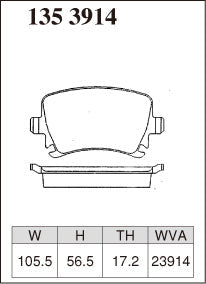 DIXCEL Rear Brake Pads – VW Golf R32 / GTI (Mk5) / Golf R / GTI (Mk6) / Scirocco R