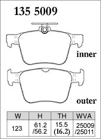 DIXCEL Rear Brake Pads – VW Golf GTI / R (Mk7) / T-Roc R (A1) / Tiguan R (AD) / Audi S3 (8V)