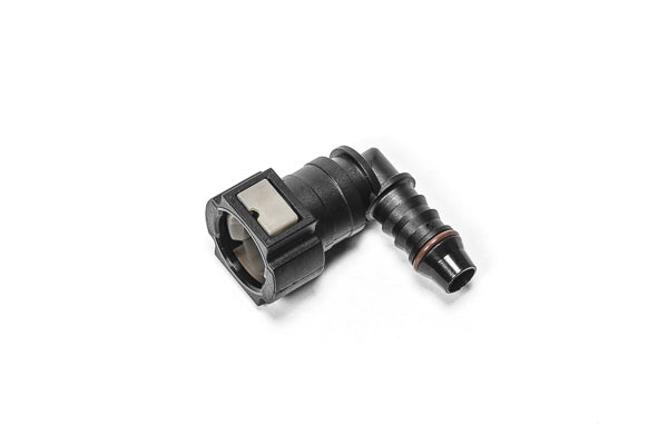 Radium 3/8" SAE Female to 90° 3/8" Barb Fitting - Radium Engineering | Coore Australia