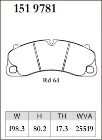DIXCEL Front Brake Pads – Porsche 911 (991.2 / 992) Carrera / GTS / Turbo / Targa / 718 Cayman GTS 4.0