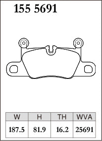 Dixcel Rear Brake Pads – Porsche 911 (991.2 / 992), Cayenne, Taycan