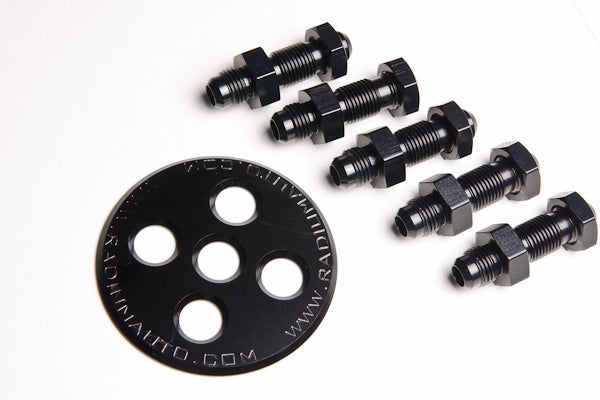 Radium Fuel Surge Tank 6AN Bulkhead Plate w/ Fittings and Nuts  - Radium Engineering | Coore Australia