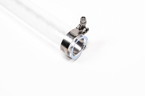 Radium 20-0602 clear fuel fill hose end with T-bolt clamp