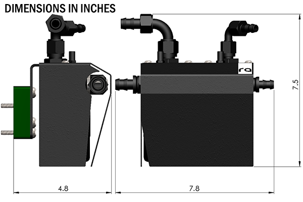 Radium 20-0608-FL dimensions – not compatible with RHD vehicles