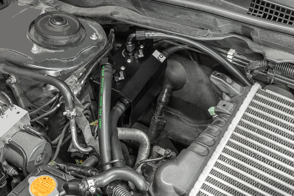 Radium 20-0608-FL catch can kit installed on an EJ255