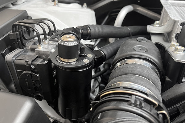 Radium 20-0756-FL PCV catch can installed in Subaru WRX VB