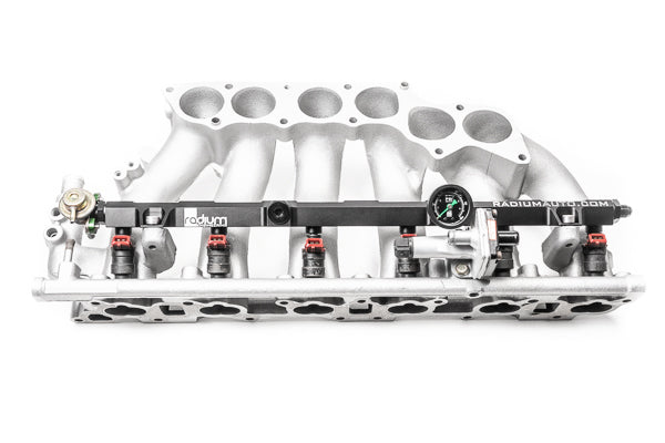 Radium 20-0757 RB20DET fuel rail installed, alternate view