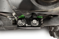 Radium charcoal canister inlet and outlet ports