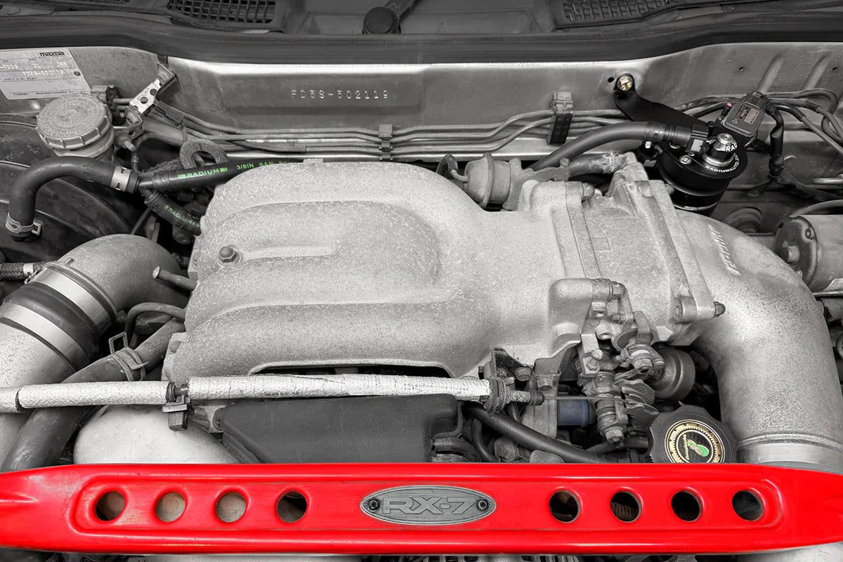 Radium Engineering Fluid Lock Catch Can Kit 20-0977-FL – installed on Mazda RX-7 FD3S