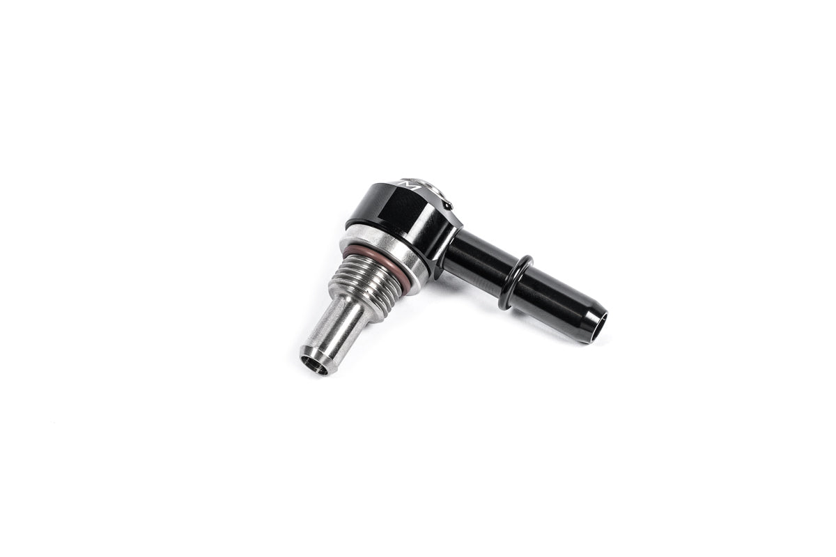 Radium 20-1000-06375-85 Swivel Banjo Bulkhead Fitting, 6AN ORB, 8.5mm Barb to 3/8" SAE Quick Connect Male - Radium Engineering | Coore Australia