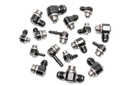 Radium V2 AN ORB to Hose Barb Low Profile Swivel Banjo Fittings