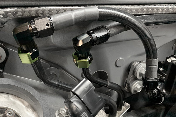 Radium SAE Female EFI Quick Connect to AN Male Low Profile Fitting