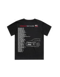Black Kids Nissan Skyline R34 T-Shirt