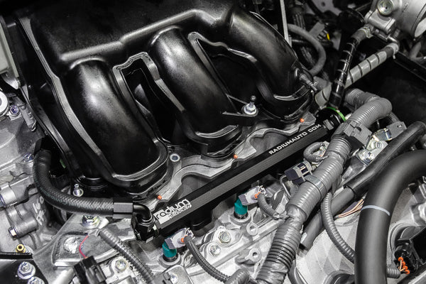 Radium 20-0898-PK plumbing kit and 20-0198-02 rails installed on a 2GR-FE