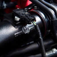K&N high flow air filter installed in engine bay