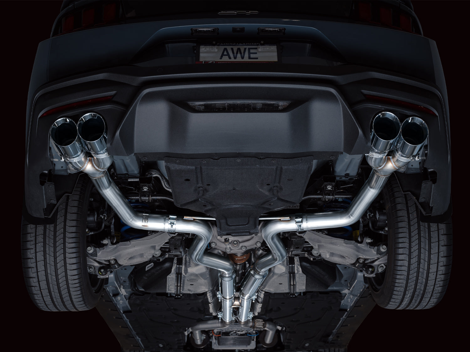 AWE Track Edition Exhaust – Ford S650 Mustang GT (Quad Tip)