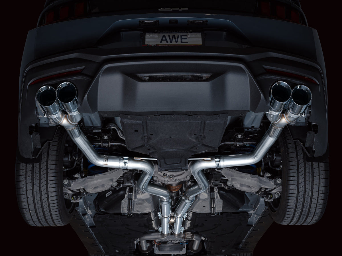 AWE Track Edition Exhaust – Ford S650 Mustang GT (Quad Tip)