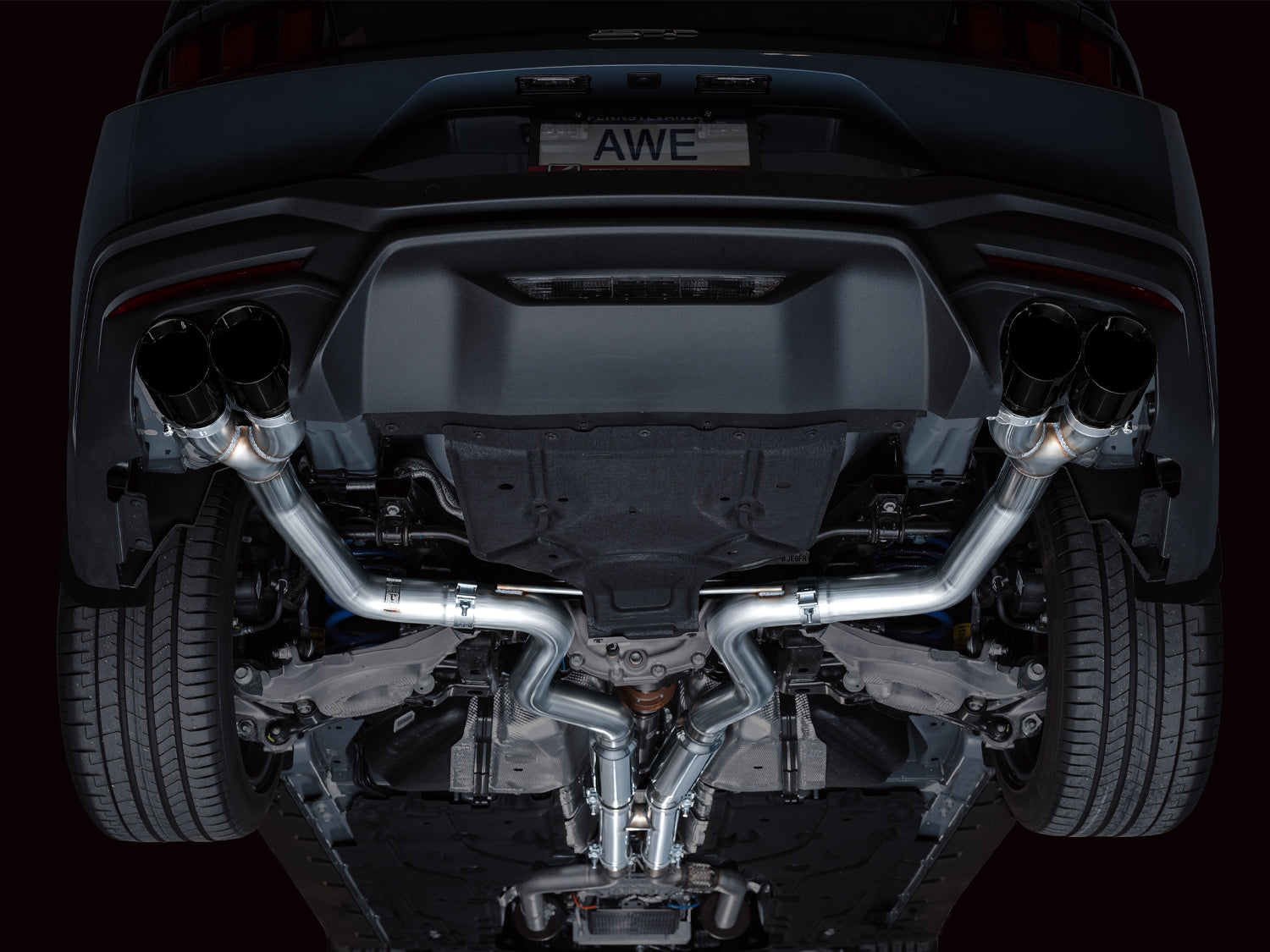 AWE Track Edition Exhaust – Ford S650 Mustang GT (Quad Tip)