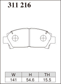 DIXCEL Front Brake Pads – Toyota Caldina (ST215W) / MR2 (SW20) – view 2