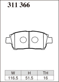 DIXCEL Front Brake Pads - Toyota Corolla (ZZE122) / Prius (NHW11/NHW20) / MR2 Spyder (ZZW30) / Celica (ZZT230) – view 2