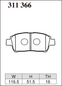 DIXCEL Front Brake Pads - Toyota Corolla (ZZE122) / Prius (NHW11/NHW20) / MR2 Spyder (ZZW30) / Celica (ZZT230) – view 2