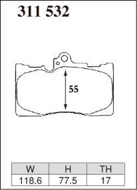 DIXCEL Front Brake Pads - Lexus IS350 (GSE31R) / GS350 (GRL10R) / RC350 (GSC10R) / Toyota Crown (GRS214R) – view 2