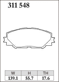 DIXCEL Front Brake Pads - Toyota Corolla (NZE141R/ZRE142R/ZRE152R/ZRE172R/ZRE182R) / Prius Alpha (ZVW41R) / RAV4 (ACA38R/GSA33R) – view 2